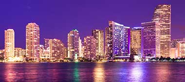 Miami City Skyline at Night