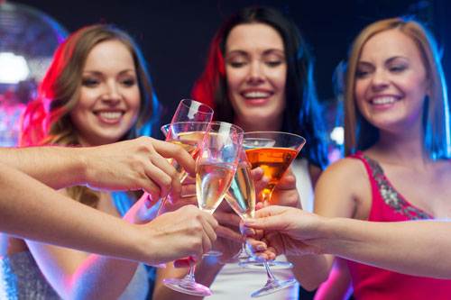 bachelorette party cheers at club